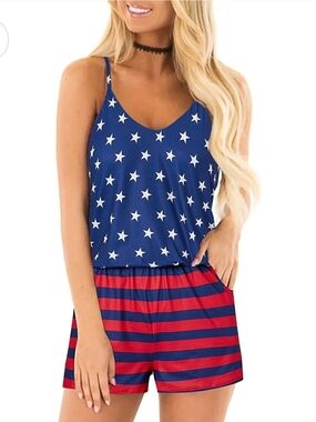 American Flag Funny Romper for Women